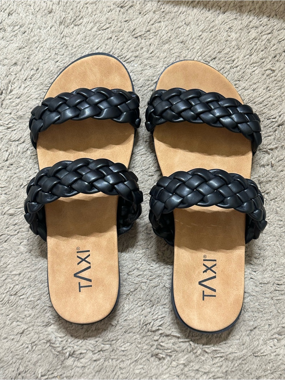 Taxi Braided Double-Strap Slide Sandals